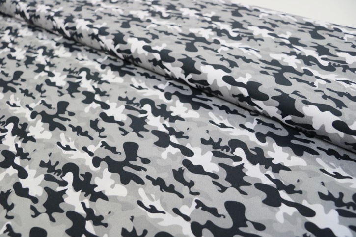 Baumwollstoff Camouflage schwarz