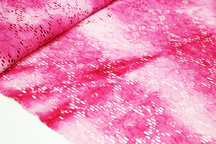 Elastische Batikspitze pink
